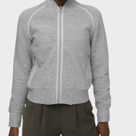 lululemon athletica Jackets & Blazers - Lululemon Jacket Women's Size Small Textured Gray Full Zip Wool Blend Activewear